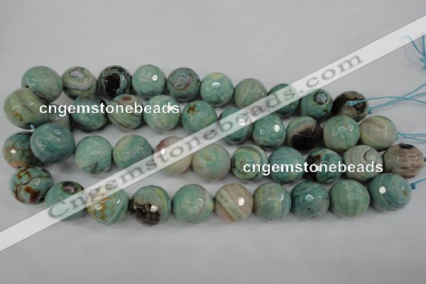 CAG4587 15.5 inches 18mm faceted round fire crackle agate beads