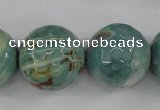CAG4589 15.5 inches 20mm faceted round fire crackle agate beads