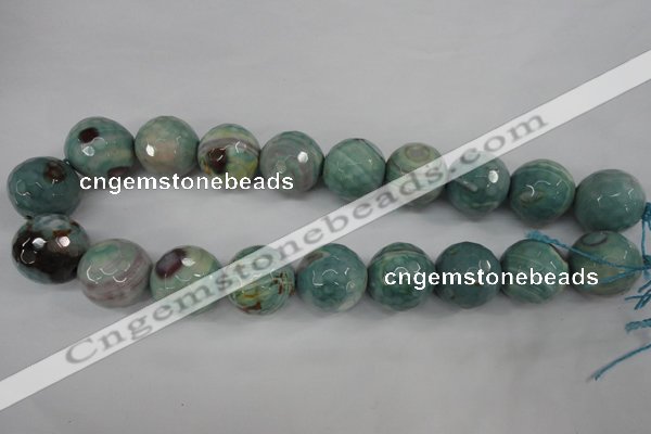 CAG4589 15.5 inches 20mm faceted round fire crackle agate beads