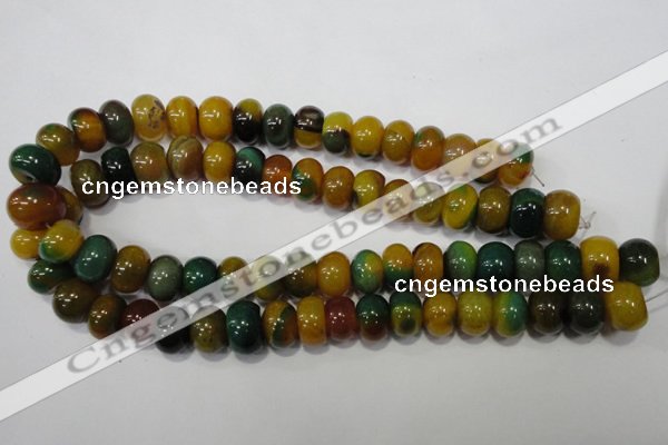 CAG4593 15.5 inches 10*14mm rondelle agate beads wholesale