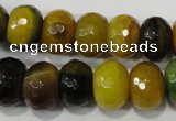 CAG4596 15.5 inches 10*14mm faceted rondelle agate beads wholesale