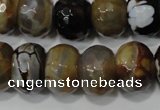 CAG4598 15.5 inches 12*16mm faceted rondelle fire crackle agate beads