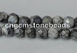 CAG4601 15.5 inches 4mm faceted round fire crackle agate beads