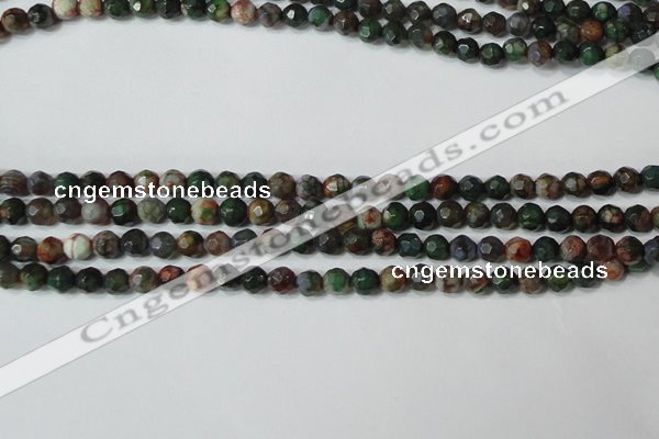 CAG4603 15.5 inches 4mm faceted round fire crackle agate beads