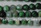 CAG4605 15.5 inches 4mm faceted round fire crackle agate beads