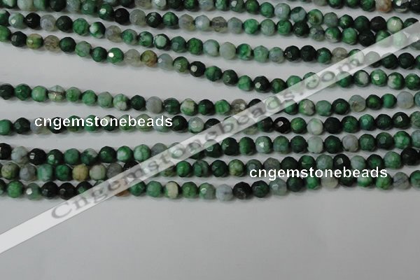 CAG4605 15.5 inches 4mm faceted round fire crackle agate beads