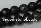 CAG4612 15.5 inches 6mm faceted round fire crackle agate beads