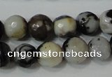 CAG4613 15.5 inches 6mm faceted round fire crackle agate beads