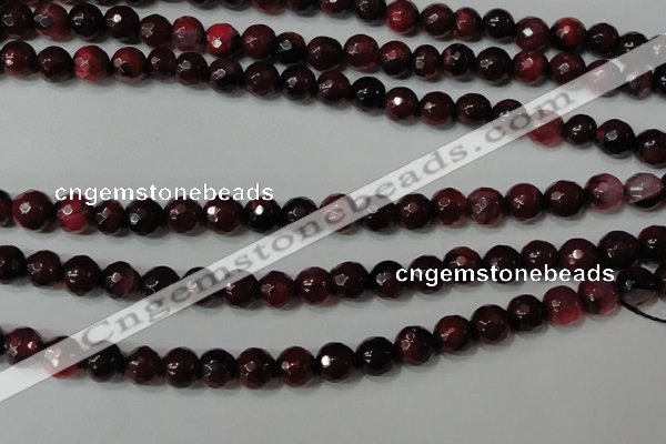 CAG4618 15.5 inches 6mm faceted round fire crackle agate beads