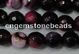 CAG4619 15.5 inches 6mm faceted round fire crackle agate beads