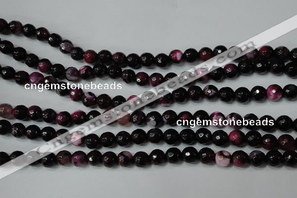 CAG4619 15.5 inches 6mm faceted round fire crackle agate beads