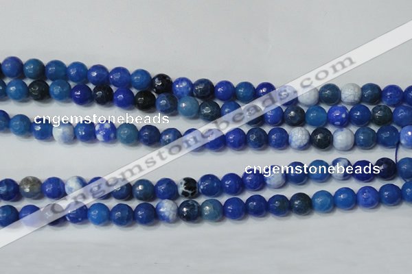 CAG4622 15.5 inches 6mm faceted round fire crackle agate beads