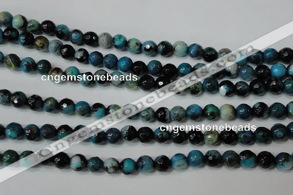 CAG4623 15.5 inches 6mm faceted round fire crackle agate beads