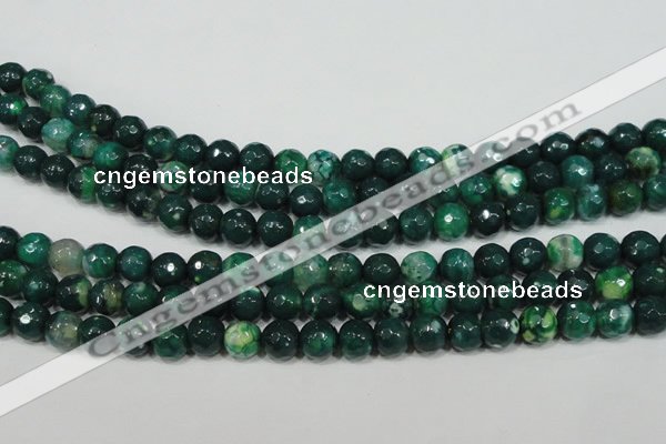 CAG4625 15.5 inches 6mm faceted round fire crackle agate beads