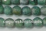 CAG4626 15.5 inches 6mm faceted round fire crackle agate beads