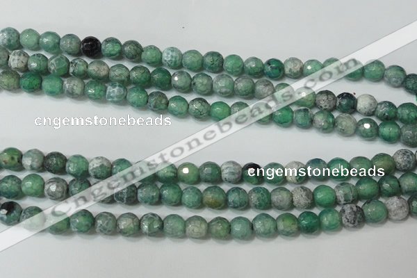 CAG4626 15.5 inches 6mm faceted round fire crackle agate beads