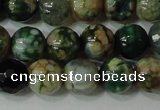 CAG4628 15.5 inches 6mm faceted round fire crackle agate beads