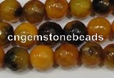CAG4630 15.5 inches 6mm faceted round fire crackle agate beads