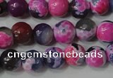 CAG4634 15.5 inches 6mm faceted round fire crackle agate beads