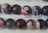 CAG4635 15.5 inches 6mm faceted round fire crackle agate beads