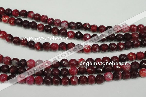 CAG4636 15.5 inches 6mm faceted round fire crackle agate beads