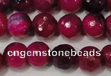 CAG4637 15.5 inches 6mm faceted round fire crackle agate beads