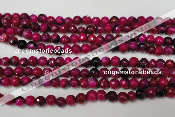 CAG4637 15.5 inches 6mm faceted round fire crackle agate beads