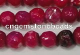 CAG4638 15.5 inches 6mm faceted round fire crackle agate beads