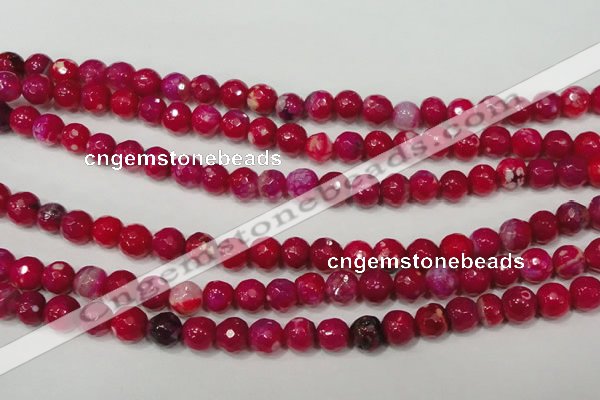 CAG4638 15.5 inches 6mm faceted round fire crackle agate beads