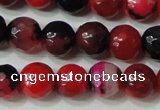 CAG4639 15.5 inches 6mm faceted round fire crackle agate beads