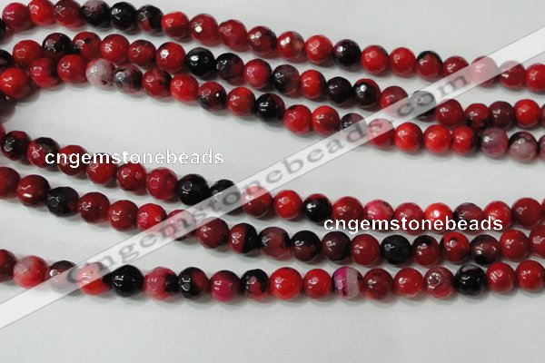 CAG4639 15.5 inches 6mm faceted round fire crackle agate beads