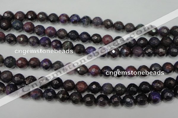 CAG4646 15.5 inches 8mm faceted round fire crackle agate beads