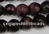 CAG4648 15.5 inches 8mm faceted round fire crackle agate beads