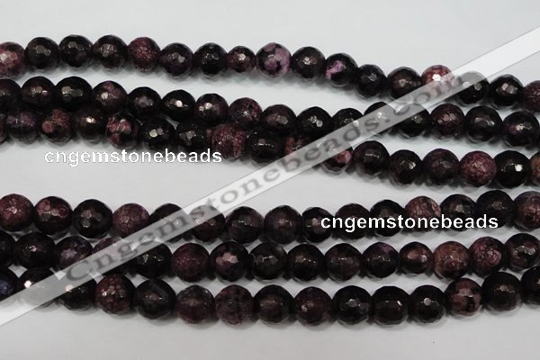 CAG4648 15.5 inches 8mm faceted round fire crackle agate beads