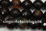 CAG4649 15.5 inches 8mm faceted round fire crackle agate beads