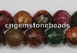 CAG4650 15.5 inches 8mm faceted round fire crackle agate beads