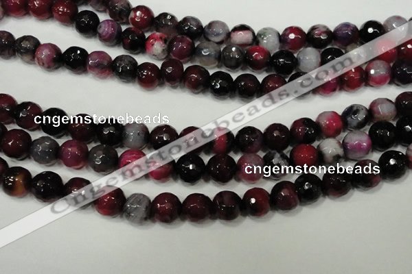 CAG4651 15.5 inches 8mm faceted round fire crackle agate beads