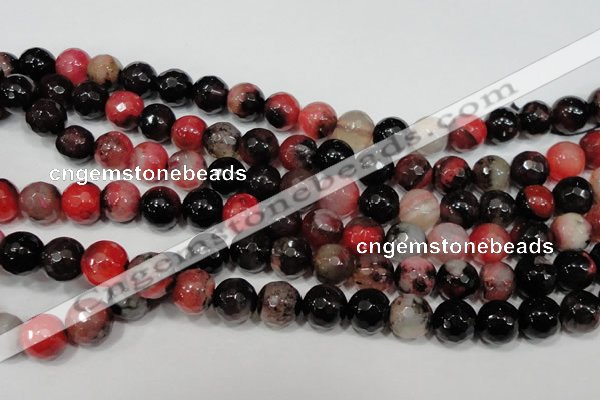 CAG4652 15.5 inches 8mm faceted round fire crackle agate beads