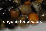 CAG4654 15.5 inches 8mm faceted round fire crackle agate beads