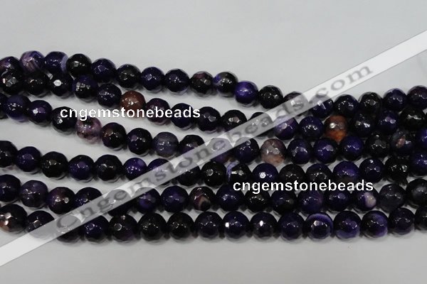 CAG4656 15.5 inches 8mm faceted round fire crackle agate beads