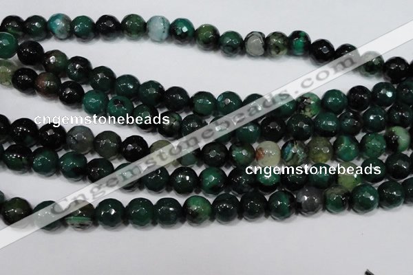 CAG4657 15.5 inches 8mm faceted round fire crackle agate beads