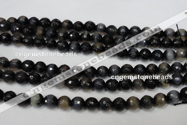 CAG4659 15.5 inches 8mm faceted round fire crackle agate beads