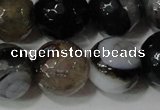 CAG4662 15.5 inches 10mm faceted round fire crackle agate beads