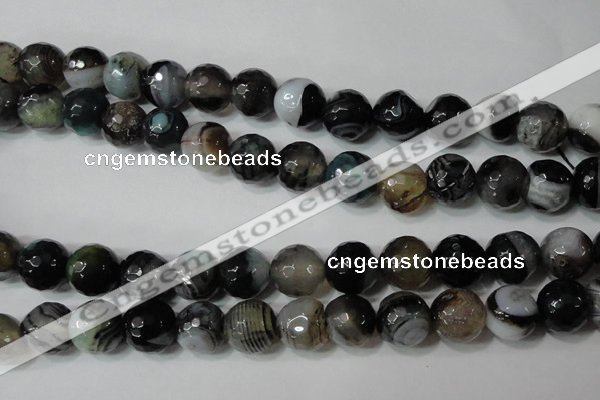 CAG4662 15.5 inches 10mm faceted round fire crackle agate beads