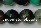 CAG4664 15.5 inches 10mm faceted round fire crackle agate beads