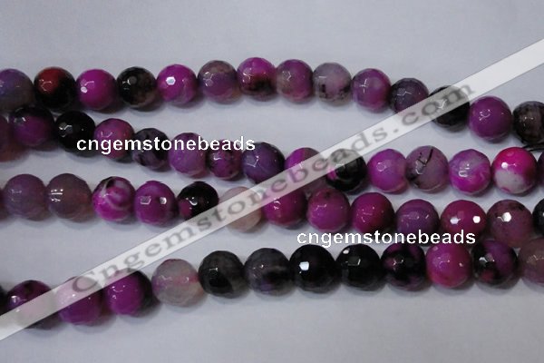 CAG4667 15.5 inches 10mm faceted round fire crackle agate beads