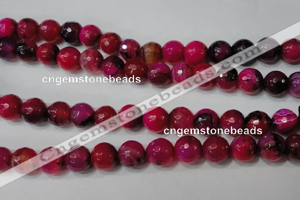 CAG4670 15.5 inches 10mm faceted round fire crackle agate beads