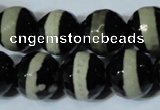 CAG4671 15.5 inches 16mm faceted round tibetan agate beads wholesale