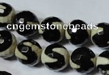 CAG4674 15.5 inches 12mm faceted round tibetan agate beads wholesale