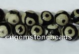 CAG4680 15.5 inches 10mm faceted round tibetan agate beads wholesale